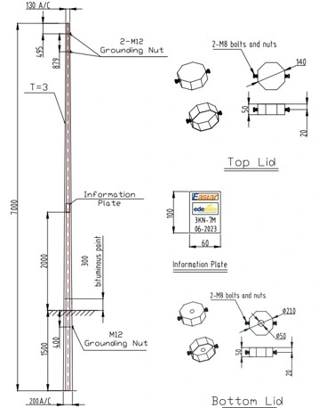 220V~30kv Low Voltage Electric Pole